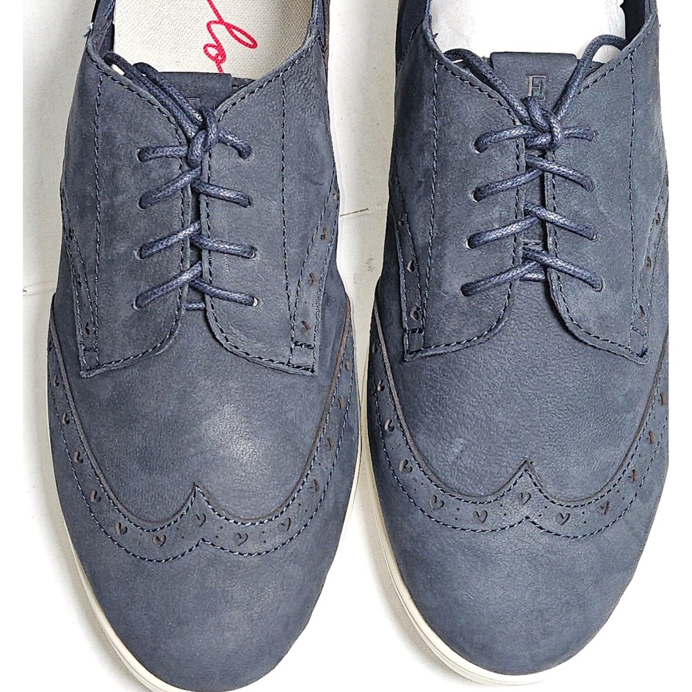 ED Ellen DeGeneres Averie Womens 8.5 Navy Blue Leather Wingtip Oxford Shoes - Picture 9 of 12